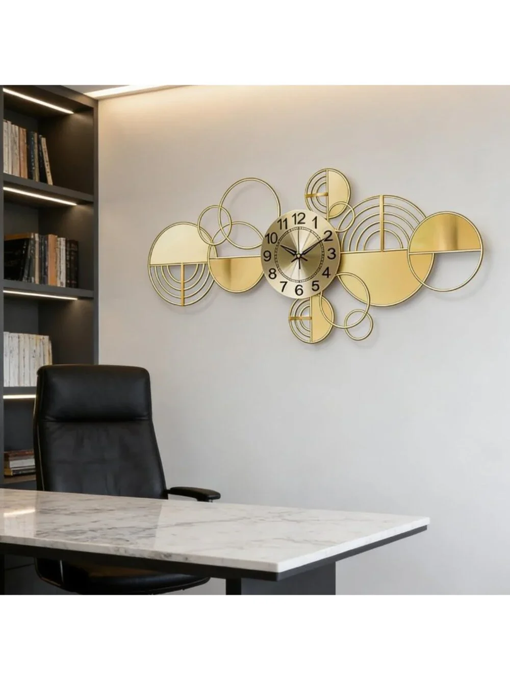 Oversized 3D Metal Wall Clock - Silent Non-Ticking Decorative Art for Home